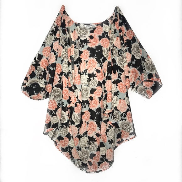 Pink Floral Kimono - Picture 2 of 2